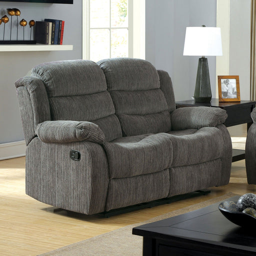 MILLVILLE Gray Love Seat w/ 2 Recliners - Premium Loveseat from FOA East - Just $842.40! Shop now at Furniture Wholesale Plus  We are the best furniture store in Nashville, Hendersonville, Goodlettsville, Madison, Antioch, Mount Juliet, Lebanon, Gallatin, Springfield, Murfreesboro, Franklin, Brentwood
