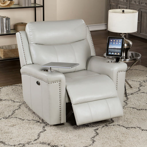 FLORINE Power Glider Recliner, Light Gray - Premium Recliner from FOA East - Just $961.35! Shop now at Furniture Wholesale Plus  We are the best furniture store in Nashville, Hendersonville, Goodlettsville, Madison, Antioch, Mount Juliet, Lebanon, Gallatin, Springfield, Murfreesboro, Franklin, Brentwood