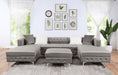 CIABATTONI Sectional w/ Ottoman, Gray - Premium Sectional from FOA East - Just $2414.10! Shop now at Furniture Wholesale Plus  We are the best furniture store in Nashville, Hendersonville, Goodlettsville, Madison, Antioch, Mount Juliet, Lebanon, Gallatin, Springfield, Murfreesboro, Franklin, Brentwood