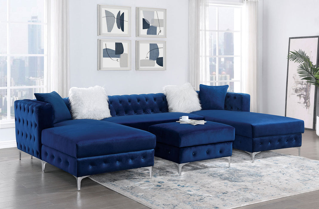 CIABATTONI Sectional, Navy - Premium Sectional from FOA East - Just $2184! Shop now at Furniture Wholesale Plus  We are the best furniture store in Nashville, Hendersonville, Goodlettsville, Madison, Antioch, Mount Juliet, Lebanon, Gallatin, Springfield, Murfreesboro, Franklin, Brentwood
