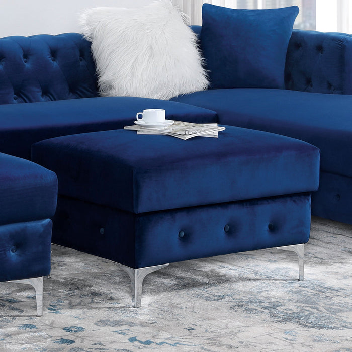CIABATTONI Ottoman, Navy - Premium Ottoman from FOA East - Just $230.10! Shop now at Furniture Wholesale Plus  We are the best furniture store in Nashville, Hendersonville, Goodlettsville, Madison, Antioch, Mount Juliet, Lebanon, Gallatin, Springfield, Murfreesboro, Franklin, Brentwood
