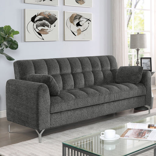 LUPIN Sofa w/ Pillows, Dark Gray - Premium Sofa from FOA East - Just $655.20! Shop now at Furniture Wholesale Plus  We are the best furniture store in Nashville, Hendersonville, Goodlettsville, Madison, Antioch, Mount Juliet, Lebanon, Gallatin, Springfield, Murfreesboro, Franklin, Brentwood