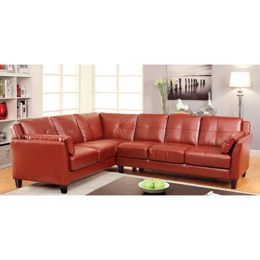 PEEVER Mahogany Red Sectional, Mahogany Red (K/D) - Premium Sectional from FOA East - Just $1170! Shop now at Furniture Wholesale Plus  We are the best furniture store in Nashville, Hendersonville, Goodlettsville, Madison, Antioch, Mount Juliet, Lebanon, Gallatin, Springfield, Murfreesboro, Franklin, Brentwood