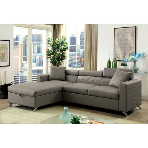 DAYNA Gray Sectional, Gray - Premium Sectional from FOA East - Just $1290.90! Shop now at Furniture Wholesale Plus  We are the best furniture store in Nashville, Hendersonville, Goodlettsville, Madison, Antioch, Mount Juliet, Lebanon, Gallatin, Springfield, Murfreesboro, Franklin, Brentwood