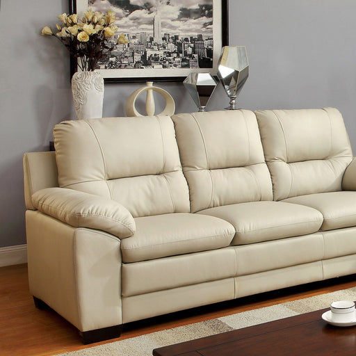 PARMA Warm Gray Sofa, Ivory Pu - Premium Sofa from FOA East - Just $772.20! Shop now at Furniture Wholesale Plus  We are the best furniture store in Nashville, Hendersonville, Goodlettsville, Madison, Antioch, Mount Juliet, Lebanon, Gallatin, Springfield, Murfreesboro, Franklin, Brentwood