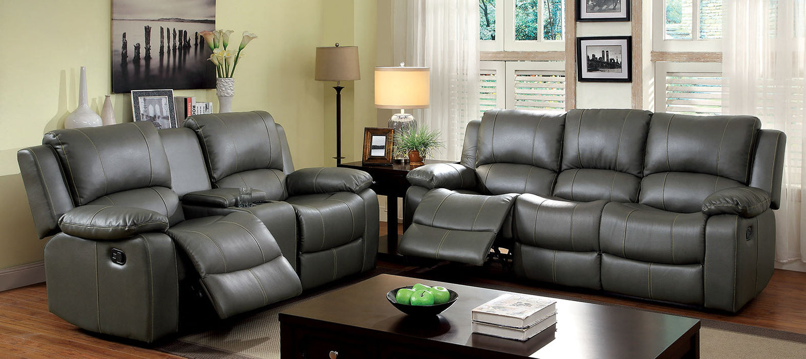SARLES Gray Sofa + Love Seat - Premium Living Room Set from FOA East - Just $2178.15! Shop now at Furniture Wholesale Plus  We are the best furniture store in Nashville, Hendersonville, Goodlettsville, Madison, Antioch, Mount Juliet, Lebanon, Gallatin, Springfield, Murfreesboro, Franklin, Brentwood