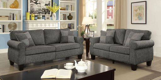 Rhian Dark Gray Sofa + Love Seat - Premium Living Room Set from FOA East - Just $1099.80! Shop now at Furniture Wholesale Plus  We are the best furniture store in Nashville, Hendersonville, Goodlettsville, Madison, Antioch, Mount Juliet, Lebanon, Gallatin, Springfield, Murfreesboro, Franklin, Brentwood