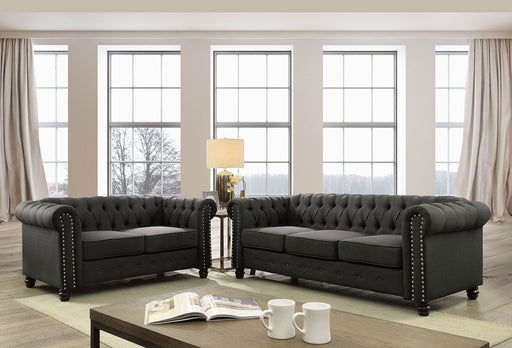 Winifred Gray Sofa + Love Seat - Premium Living Room Set from FOA East - Just $1357.20! Shop now at Furniture Wholesale Plus  We are the best furniture store in Nashville, Hendersonville, Goodlettsville, Madison, Antioch, Mount Juliet, Lebanon, Gallatin, Springfield, Murfreesboro, Franklin, Brentwood