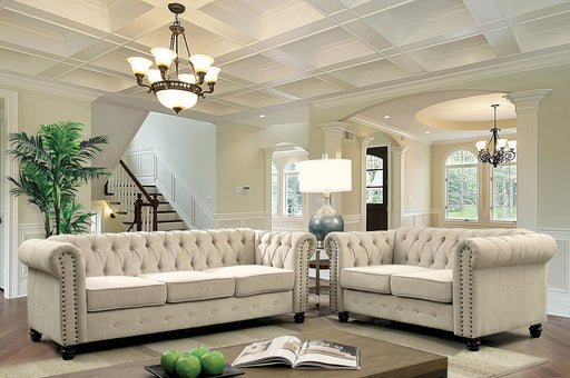 Winifred Ivory Sofa + Love Seat - Premium Living Room Set from FOA East - Just $1357.20! Shop now at Furniture Wholesale Plus  We are the best furniture store in Nashville, Hendersonville, Goodlettsville, Madison, Antioch, Mount Juliet, Lebanon, Gallatin, Springfield, Murfreesboro, Franklin, Brentwood