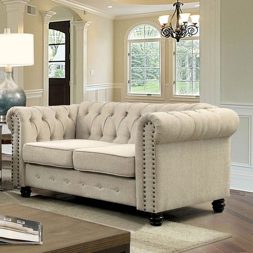 Winifred Ivory Love Seat - Premium Loveseat from FOA East - Just $610.35! Shop now at Furniture Wholesale Plus  We are the best furniture store in Nashville, Hendersonville, Goodlettsville, Madison, Antioch, Mount Juliet, Lebanon, Gallatin, Springfield, Murfreesboro, Franklin, Brentwood