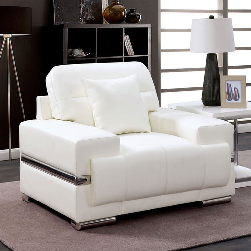 ZIBAK White/Chrome Chair, White - Premium Chair from FOA East - Just $678.60! Shop now at Furniture Wholesale Plus  We are the best furniture store in Nashville, Hendersonville, Goodlettsville, Madison, Antioch, Mount Juliet, Lebanon, Gallatin, Springfield, Murfreesboro, Franklin, Brentwood