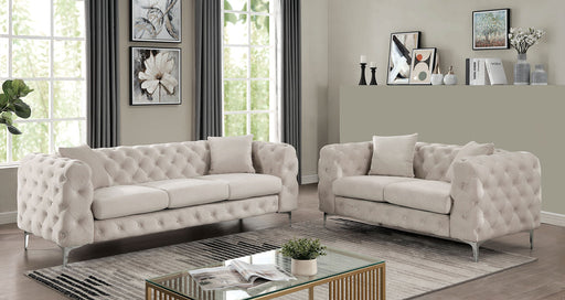 SAPPHIRA Sofa + Loveseat, Beige - Premium Living Room Set from FOA East - Just $1641.90! Shop now at Furniture Wholesale Plus  We are the best furniture store in Nashville, Hendersonville, Goodlettsville, Madison, Antioch, Mount Juliet, Lebanon, Gallatin, Springfield, Murfreesboro, Franklin, Brentwood