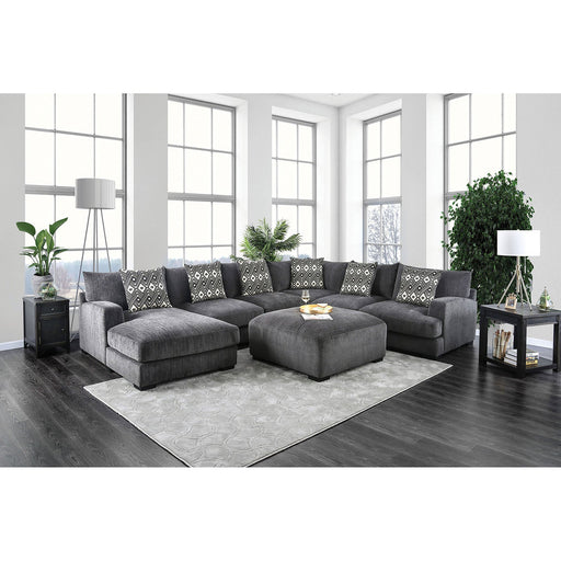 Kaylee Gray U-Shaped Sectional w/ Ottoman - Premium Sectional from FOA East - Just $3482.70! Shop now at Furniture Wholesale Plus  We are the best furniture store in Nashville, Hendersonville, Goodlettsville, Madison, Antioch, Mount Juliet, Lebanon, Gallatin, Springfield, Murfreesboro, Franklin, Brentwood