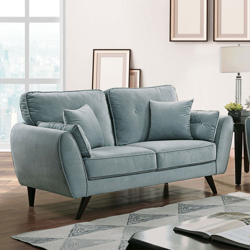 Phillipa Light Teal Love Seat - Premium Loveseat from FOA East - Just $585! Shop now at Furniture Wholesale Plus  We are the best furniture store in Nashville, Hendersonville, Goodlettsville, Madison, Antioch, Mount Juliet, Lebanon, Gallatin, Springfield, Murfreesboro, Franklin, Brentwood
