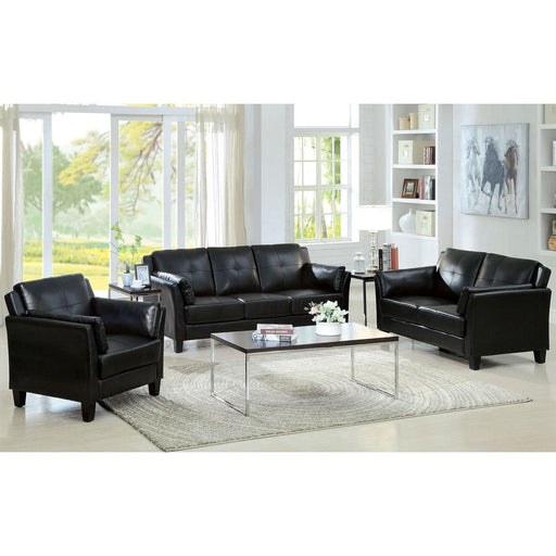 PIERRE Sofa + Love Seat + Chair, Black - Premium Living Room Set from FOA East - Just $1240.20! Shop now at Furniture Wholesale Plus  We are the best furniture store in Nashville, Hendersonville, Goodlettsville, Madison, Antioch, Mount Juliet, Lebanon, Gallatin, Springfield, Murfreesboro, Franklin, Brentwood