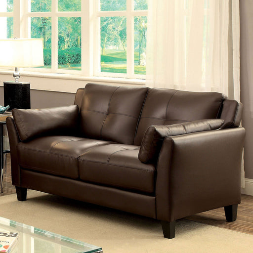 YSABEL Brown Love Seat, Brown (K/D) - Premium Loveseat from FOA East - Just $395.85! Shop now at Furniture Wholesale Plus  We are the best furniture store in Nashville, Hendersonville, Goodlettsville, Madison, Antioch, Mount Juliet, Lebanon, Gallatin, Springfield, Murfreesboro, Franklin, Brentwood