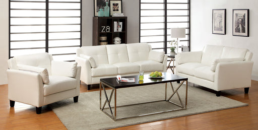 Pierre White Sofa + Love Seat, White - Premium Living Room Set from FOA East - Just $936! Shop now at Furniture Wholesale Plus  We are the best furniture store in Nashville, Hendersonville, Goodlettsville, Madison, Antioch, Mount Juliet, Lebanon, Gallatin, Springfield, Murfreesboro, Franklin, Brentwood