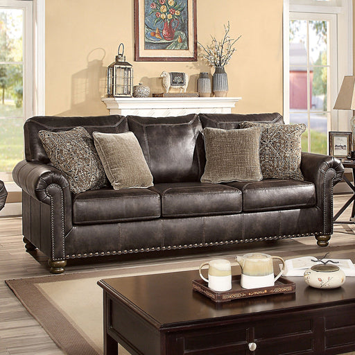 BEMUS Sofa, Dark Brown - Premium Sofa from FOA East - Just $1499.55! Shop now at Furniture Wholesale Plus  We are the best furniture store in Nashville, Hendersonville, Goodlettsville, Madison, Antioch, Mount Juliet, Lebanon, Gallatin, Springfield, Murfreesboro, Franklin, Brentwood