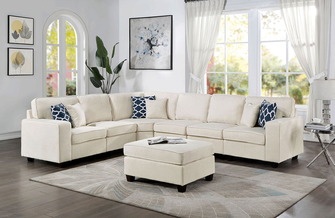 CAJEME Sectional, Beige - Premium Sectional from FOA East - Just $1641.90! Shop now at Furniture Wholesale Plus  We are the best furniture store in Nashville, Hendersonville, Goodlettsville, Madison, Antioch, Mount Juliet, Lebanon, Gallatin, Springfield, Murfreesboro, Franklin, Brentwood