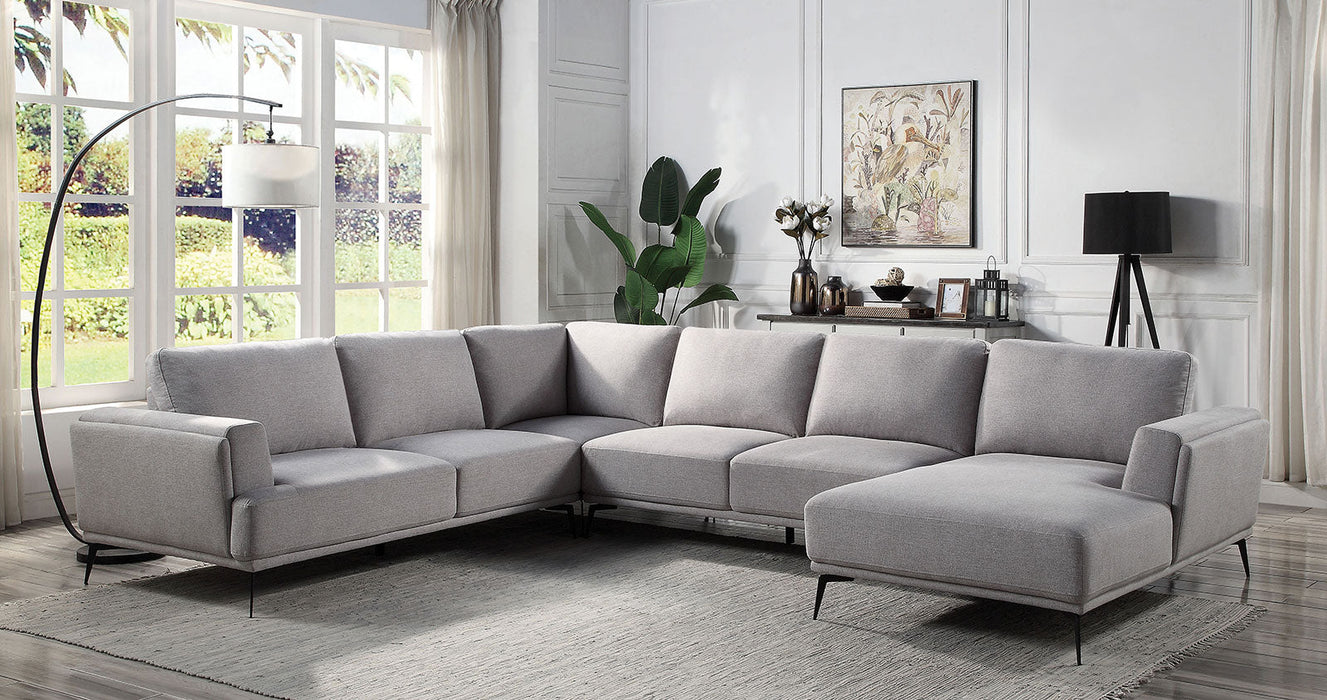 LAUFEN J-shaped Sectional, Gray - Premium Sectional from FOA East - Just $3404.70! Shop now at Furniture Wholesale Plus  We are the best furniture store in Nashville, Hendersonville, Goodlettsville, Madison, Antioch, Mount Juliet, Lebanon, Gallatin, Springfield, Murfreesboro, Franklin, Brentwood