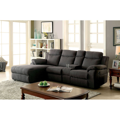 KAMRYN Gray Sectional w/ Console, Gray - Premium Sectional from FOA East - Just $1290.90! Shop now at Furniture Wholesale Plus  We are the best furniture store in Nashville, Hendersonville, Goodlettsville, Madison, Antioch, Mount Juliet, Lebanon, Gallatin, Springfield, Murfreesboro, Franklin, Brentwood