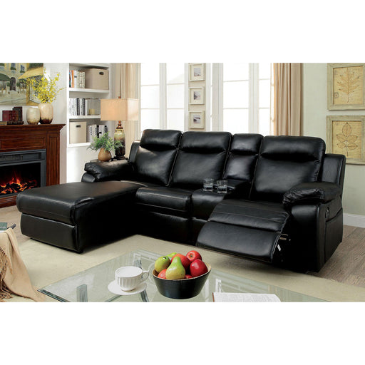 HARDY Black Sectional w/ Console, Black - Premium Sectional from FOA East - Just $1386.45! Shop now at Furniture Wholesale Plus  We are the best furniture store in Nashville, Hendersonville, Goodlettsville, Madison, Antioch, Mount Juliet, Lebanon, Gallatin, Springfield, Murfreesboro, Franklin, Brentwood