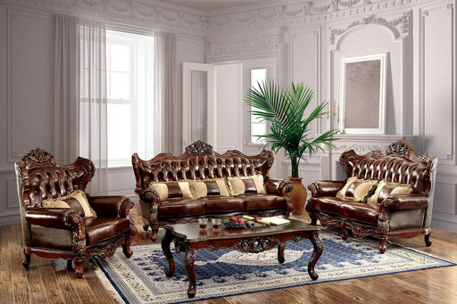 Jericho Brown/Dark Oak Sofa + Love Seat - Premium Living Room Set from FOA East - Just $6337.50! Shop now at Furniture Wholesale Plus  We are the best furniture store in Nashville, Hendersonville, Goodlettsville, Madison, Antioch, Mount Juliet, Lebanon, Gallatin, Springfield, Murfreesboro, Franklin, Brentwood