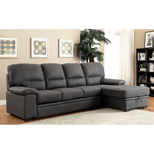 ALCESTER Graphite Sectional w/ Sleeper, Graphite - Premium Sectional from FOA East - Just $1639.95! Shop now at Furniture Wholesale Plus  We are the best furniture store in Nashville, Hendersonville, Goodlettsville, Madison, Antioch, Mount Juliet, Lebanon, Gallatin, Springfield, Murfreesboro, Franklin, Brentwood