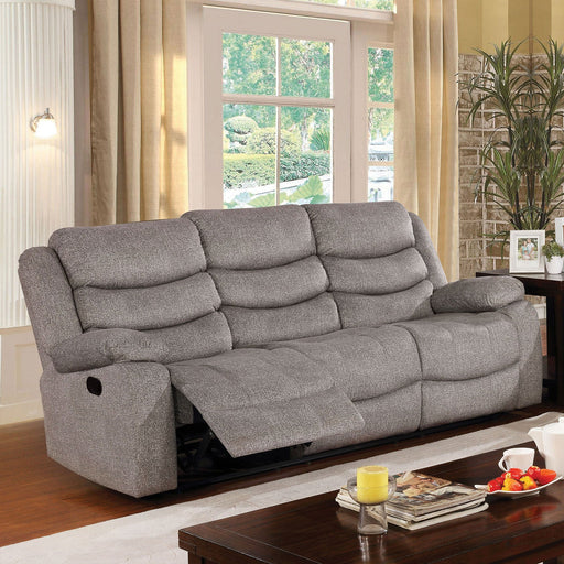 Castleford Light Gray Sofa w/ 2 Recliners - Premium Sofa from FOA East - Just $984.75! Shop now at Furniture Wholesale Plus  We are the best furniture store in Nashville, Hendersonville, Goodlettsville, Madison, Antioch, Mount Juliet, Lebanon, Gallatin, Springfield, Murfreesboro, Franklin, Brentwood