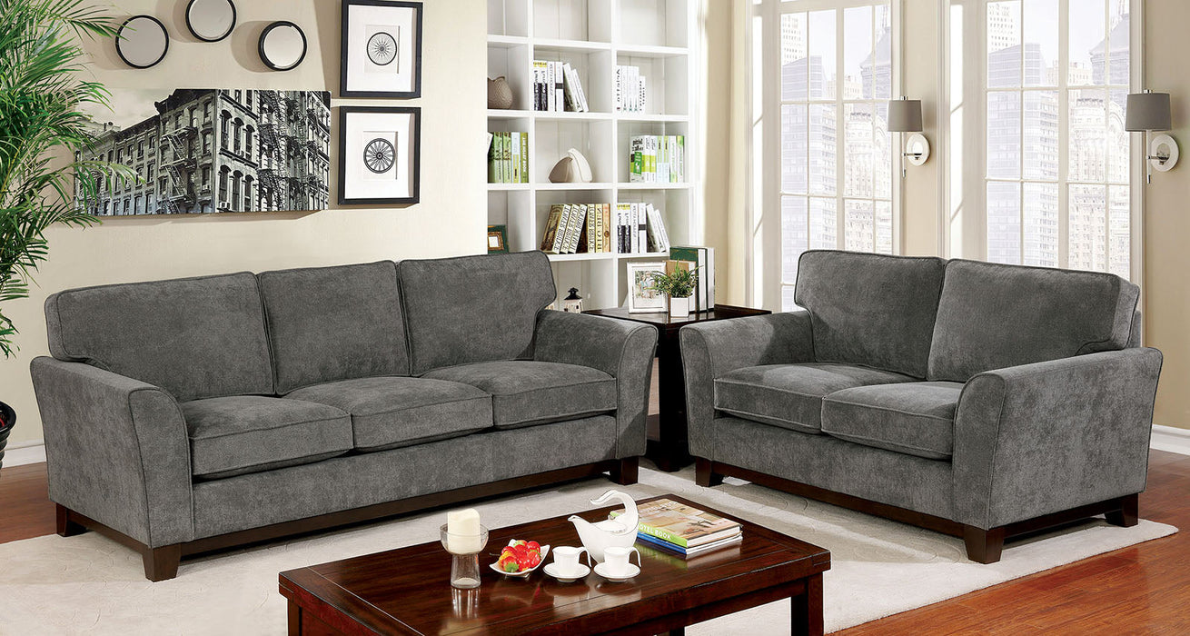 Caldicot Gray Sofa + Love Seat - Premium Living Room Set from FOA East - Just $1686.75! Shop now at Furniture Wholesale Plus  We are the best furniture store in Nashville, Hendersonville, Goodlettsville, Madison, Antioch, Mount Juliet, Lebanon, Gallatin, Springfield, Murfreesboro, Franklin, Brentwood