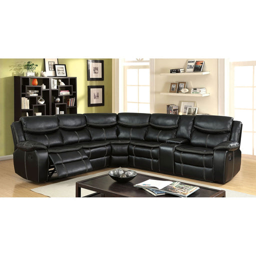 GATRIA II Black Sectional w/ Console - Premium Sectional from FOA East - Just $2581.80! Shop now at Furniture Wholesale Plus  We are the best furniture store in Nashville, Hendersonville, Goodlettsville, Madison, Antioch, Mount Juliet, Lebanon, Gallatin, Springfield, Murfreesboro, Franklin, Brentwood