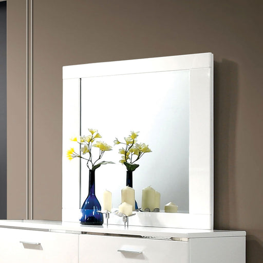 Malte White Mirror - Premium Mirror from FOA East - Just $191.10! Shop now at Furniture Wholesale Plus  We are the best furniture store in Nashville, Hendersonville, Goodlettsville, Madison, Antioch, Mount Juliet, Lebanon, Gallatin, Springfield, Murfreesboro, Franklin, Brentwood