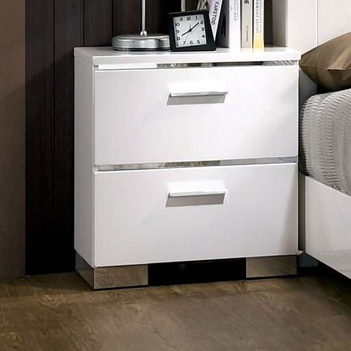 Malte White Night Stand - Premium Nightstand from FOA East - Just $325.65! Shop now at Furniture Wholesale Plus  We are the best furniture store in Nashville, Hendersonville, Goodlettsville, Madison, Antioch, Mount Juliet, Lebanon, Gallatin, Springfield, Murfreesboro, Franklin, Brentwood