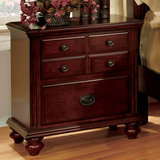 Gabrielle II Cherry Night Stand - Premium Nightstand from FOA East - Just $185.25! Shop now at Furniture Wholesale Plus  We are the best furniture store in Nashville, Hendersonville, Goodlettsville, Madison, Antioch, Mount Juliet, Lebanon, Gallatin, Springfield, Murfreesboro, Franklin, Brentwood