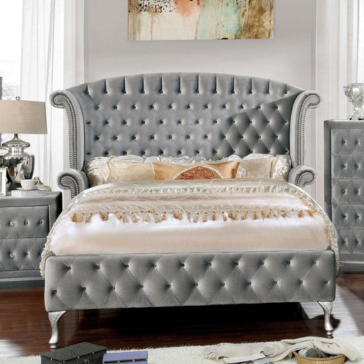 Alzir Gray E.King Bed - Premium Bed from FOA East - Just $1197.30! Shop now at Furniture Wholesale Plus  We are the best furniture store in Nashville, Hendersonville, Goodlettsville, Madison, Antioch, Mount Juliet, Lebanon, Gallatin, Springfield, Murfreesboro, Franklin, Brentwood