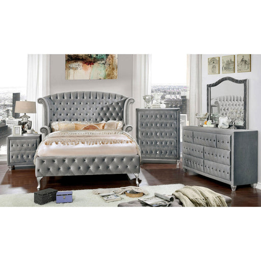 Alzir Gray 5 Pc. Queen Bedroom Set w/ Chest - Premium Bedroom Set from FOA East - Just $2671.50! Shop now at Furniture Wholesale Plus  We are the best furniture store in Nashville, Hendersonville, Goodlettsville, Madison, Antioch, Mount Juliet, Lebanon, Gallatin, Springfield, Murfreesboro, Franklin, Brentwood