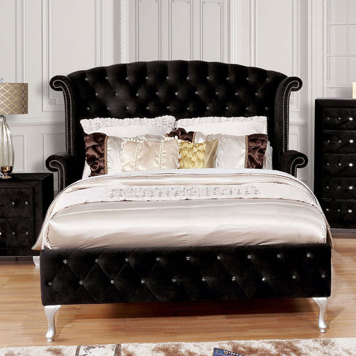 Alzire Black Cal.King Bed - Premium Bed from FOA East - Just $1197.30! Shop now at Furniture Wholesale Plus  We are the best furniture store in Nashville, Hendersonville, Goodlettsville, Madison, Antioch, Mount Juliet, Lebanon, Gallatin, Springfield, Murfreesboro, Franklin, Brentwood