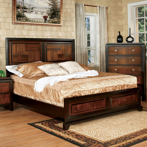 Patra Acacia/Walnut E.King Bed - Premium Bed from FOA East - Just $772.20! Shop now at Furniture Wholesale Plus  We are the best furniture store in Nashville, Hendersonville, Goodlettsville, Madison, Antioch, Mount Juliet, Lebanon, Gallatin, Springfield, Murfreesboro, Franklin, Brentwood