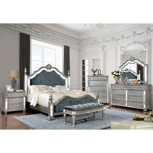 Azha Silver/Gray 4 Pc. Queen Bedroom Set - Premium Bedroom Set from FOA East - Just $2958.15! Shop now at Furniture Wholesale Plus  We are the best furniture store in Nashville, Hendersonville, Goodlettsville, Madison, Antioch, Mount Juliet, Lebanon, Gallatin, Springfield, Murfreesboro, Franklin, Brentwood