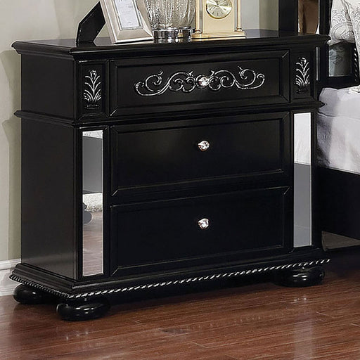 Azha Black Night Stand - Premium Nightstand from FOA East - Just $444.60! Shop now at Furniture Wholesale Plus  We are the best furniture store in Nashville, Hendersonville, Goodlettsville, Madison, Antioch, Mount Juliet, Lebanon, Gallatin, Springfield, Murfreesboro, Franklin, Brentwood