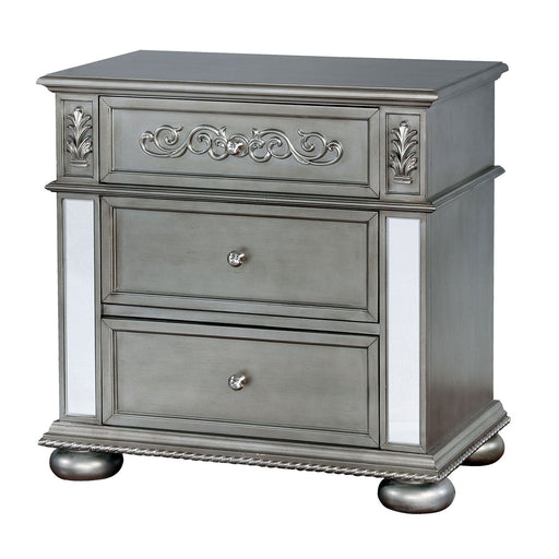 Azha Silver Night Stand - Premium Nightstand from FOA East - Just $444.60! Shop now at Furniture Wholesale Plus  We are the best furniture store in Nashville, Hendersonville, Goodlettsville, Madison, Antioch, Mount Juliet, Lebanon, Gallatin, Springfield, Murfreesboro, Franklin, Brentwood