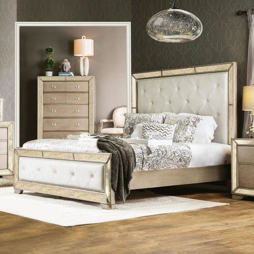 LORAINE Champagne Night Stand - Premium Nightstand from FOA East - Just $395.85! Shop now at Furniture Wholesale Plus  We are the best furniture store in Nashville, Hendersonville, Goodlettsville, Madison, Antioch, Mount Juliet, Lebanon, Gallatin, Springfield, Murfreesboro, Franklin, Brentwood