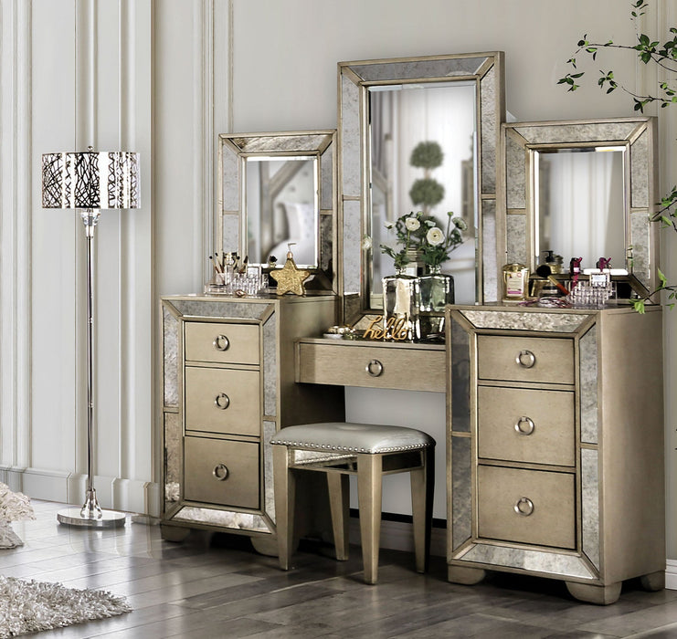 Maribel Champagne Vanity Set - Premium Vanity from FOA East - Just $1546.35! Shop now at Furniture Wholesale Plus  We are the best furniture store in Nashville, Hendersonville, Goodlettsville, Madison, Antioch, Mount Juliet, Lebanon, Gallatin, Springfield, Murfreesboro, Franklin, Brentwood