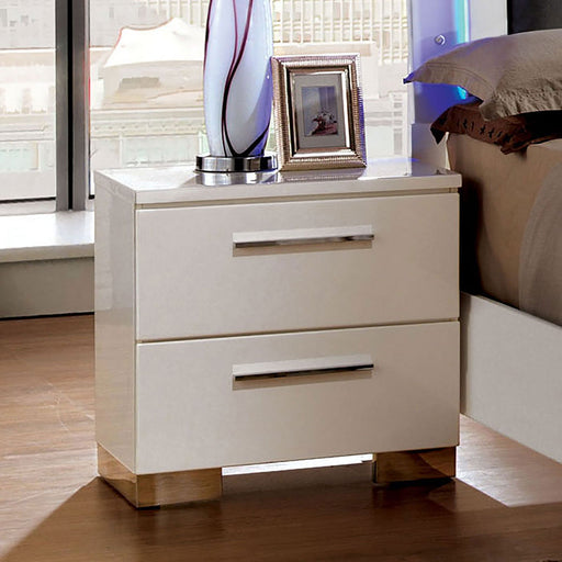 CLEMENTINE Glossy White Night Stand - Premium Nightstand from FOA East - Just $257.40! Shop now at Furniture Wholesale Plus  We are the best furniture store in Nashville, Hendersonville, Goodlettsville, Madison, Antioch, Mount Juliet, Lebanon, Gallatin, Springfield, Murfreesboro, Franklin, Brentwood