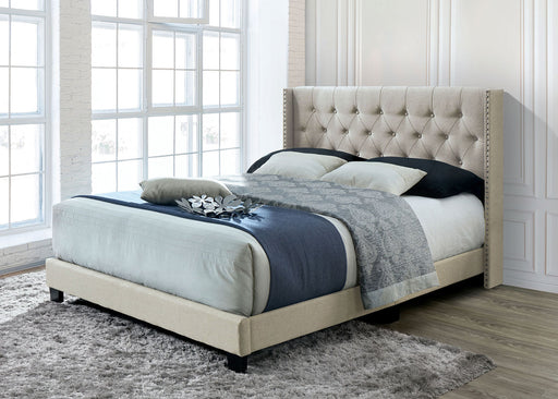 JENELLE Twin Bed, Beige - Premium Bed from FOA East - Just $255.45! Shop now at Furniture Wholesale Plus  We are the best furniture store in Nashville, Hendersonville, Goodlettsville, Madison, Antioch, Mount Juliet, Lebanon, Gallatin, Springfield, Murfreesboro, Franklin, Brentwood