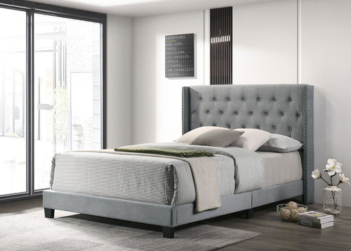 JENELLE Queen Bed, Light Gray - Premium Bed from FOA East - Just $278.85! Shop now at Furniture Wholesale Plus  We are the best furniture store in Nashville, Hendersonville, Goodlettsville, Madison, Antioch, Mount Juliet, Lebanon, Gallatin, Springfield, Murfreesboro, Franklin, Brentwood