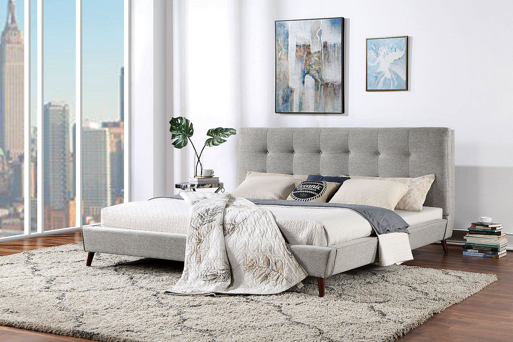 LEOMIN Cal.King Bed, Gray - Premium Bed from FOA East - Just $772.20! Shop now at Furniture Wholesale Plus  We are the best furniture store in Nashville, Hendersonville, Goodlettsville, Madison, Antioch, Mount Juliet, Lebanon, Gallatin, Springfield, Murfreesboro, Franklin, Brentwood