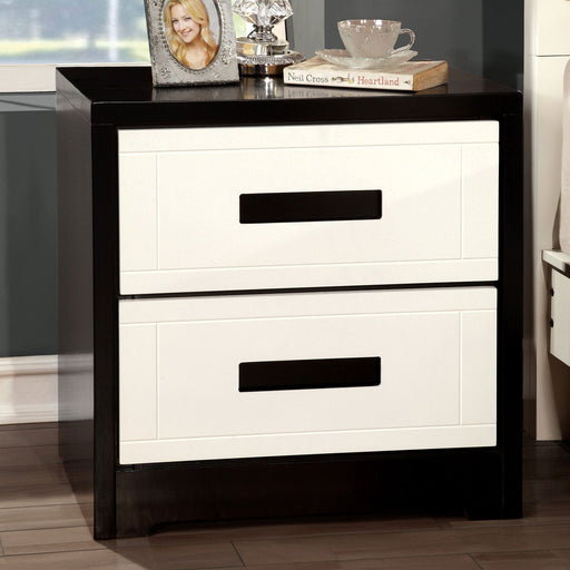 Rutger White/Black Night Stand - Premium Nightstand from FOA East - Just $185.25! Shop now at Furniture Wholesale Plus  We are the best furniture store in Nashville, Hendersonville, Goodlettsville, Madison, Antioch, Mount Juliet, Lebanon, Gallatin, Springfield, Murfreesboro, Franklin, Brentwood
