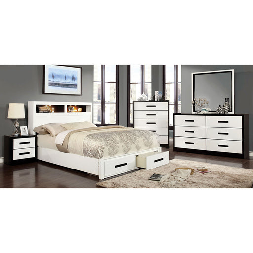 RUTGER White/Black 5 Pc. Queen Bedroom Set w/ 2NS - Premium Bedroom Set from FOA East - Just $1895.40! Shop now at Furniture Wholesale Plus  We are the best furniture store in Nashville, Hendersonville, Goodlettsville, Madison, Antioch, Mount Juliet, Lebanon, Gallatin, Springfield, Murfreesboro, Franklin, Brentwood
