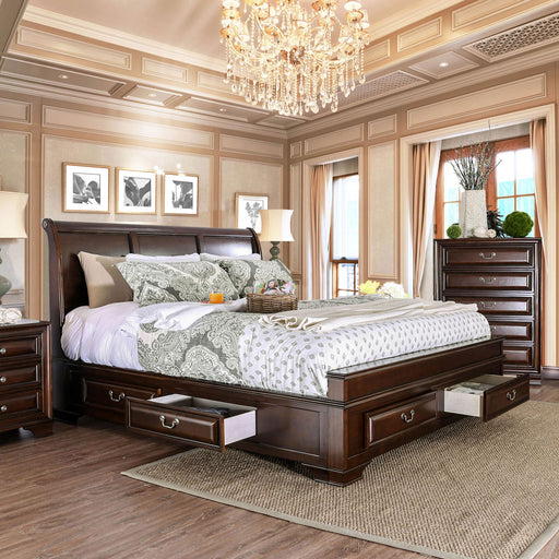 Brandt Brown Cherry Cal.King Bed - Premium Bed from FOA East - Just $1386.45! Shop now at Furniture Wholesale Plus  We are the best furniture store in Nashville, Hendersonville, Goodlettsville, Madison, Antioch, Mount Juliet, Lebanon, Gallatin, Springfield, Murfreesboro, Franklin, Brentwood